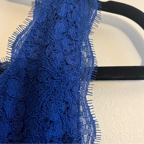 Adrianna Papell Women's 10 Elegant Blue Lace Dress Wedding Guest Romantic Sexy - Picture 11 of 13